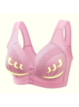 LMSXCT Front Close Bra for Women Push Up Wirefree Bra Button Front