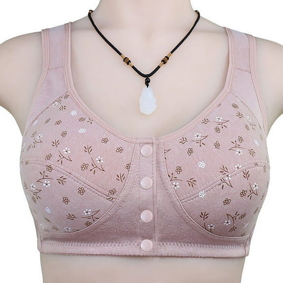 purcolt Front Closure Wire Free Bras for Women, Plus Size Comfort Seamless Bra Full-Coverage Wireless Push Up Brassiere Lightly Lined Breathable Bralettes Sleep Lingerie Everyday Underwear