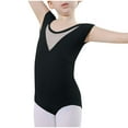 thumbnail image 1 of purcolt Girls Ballet Leotards Mesh Short Sleeve Yoga Bodysuit Dance Leotards Gymnastics Outfit for Toddler/Little Kids/Big Kids, 1 of 6