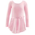 thumbnail image 1 of purcolt Girls Ballet Leotards Toddler Long Sleeve Crisscross Back Dance Dress Outfit with Removable Skirt, 1 of 3