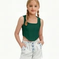 thumbnail image 1 of purcolt Girls Crop Tank Tops Square Neck Sleeveless Workout T Shirt 8-14 Years, 1 of 4