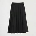 thumbnail image 1 of purcolt Girls Knee Length Pleated Skirts Midi Long High Waisted School Uniform Skirt Elastic Flared Plain Skirts for Girls 11-18 Years, 1 of 3