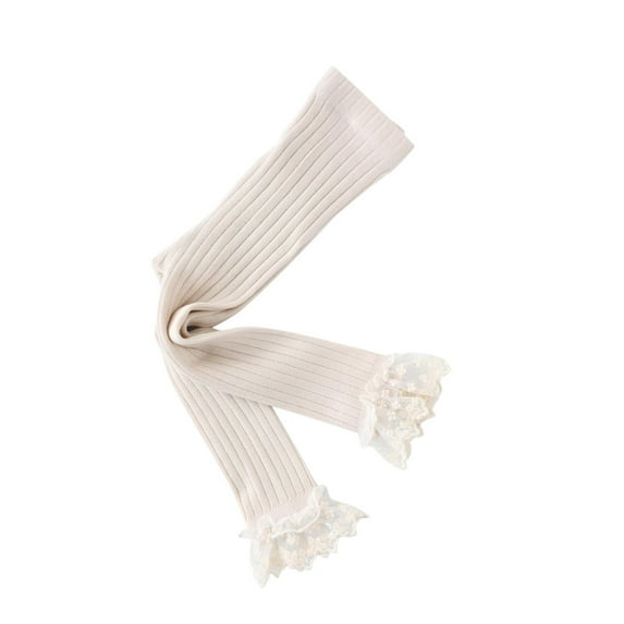 purcolt Girls Knit Boot Socks Knee High Stockings with Lace Slouch Stacked Scrunch Socks Princess Tube Dress Socks 0-8 Years