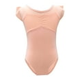 thumbnail image 1 of purcolt Girls Leotard for Ballet and Dance, Ruffle Sleeve Hollow Out Back Mesh Gymnastics Leotards Outfits (Toddler/Little/Big Kids), 1 of 4