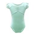 thumbnail image 1 of purcolt Girls Leotard for Ballet and Dance, Ruffle Sleeve Hollow Out Back Mesh Gymnastics Leotards Outfits (Toddler/Little/Big Kids), 1 of 4