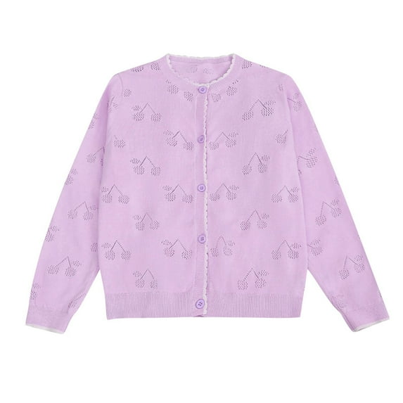 purcolt Girls Long Sleeve Cardigan Sweaters Kids Button Closure Knitted Cable Knit Cardigan Sweater Coat for 4-16 Years