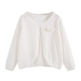 thumbnail image 1 of purcolt Girls' Long Sleeve Shrug Cardigan Kids Button Closure Open Front Knitted Cropped Sweaters Tops, 4-16 Years, 1 of 3