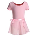 thumbnail image 1 of purcolt Girls Short Sleeve Leotards with Pull on Skirt Toddler Kids Gymnastics Dance Ballet Leotards Dance Dress Outfit 2-13 Years, 1 of 8