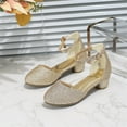 thumbnail image 1 of purcolt Girls Sparkly Glitter Heels Dress Shoes Flower Girl Mary Jane Sandals Wedding Party Princess Shoes for Toddler Little Kid/Big Kid, 1 of 8