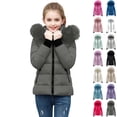 thumbnail image 1 of purcolt Girls Winter Coat Quilted Puffer Jacket Warm Parka with Removable Hood Insulated Outerwear 5-14 Years, 1 of 5