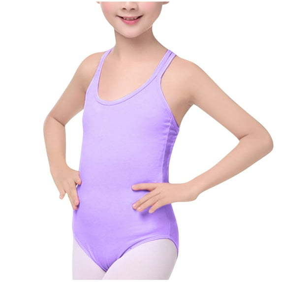 purcolt Gymnastics Leotards for Girls Criss-Cross Back Bodysuit Biketards Unitards Toddler Dance Ballet Leotards for 3-14 Years