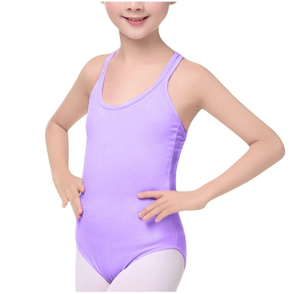 purcolt Gymnastics Leotards for Girls Criss-Cross Back Bodysuit Biketards Unitards Toddler Dance Ballet Leotards for 3-14 Years