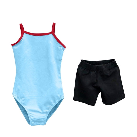 purcolt Gymnastics Leotards for Girls with Shorts Set Sleeveless Unitards Biketards Kids Ballet Dance Tumbling Outfits Dancewear 3-16 Years