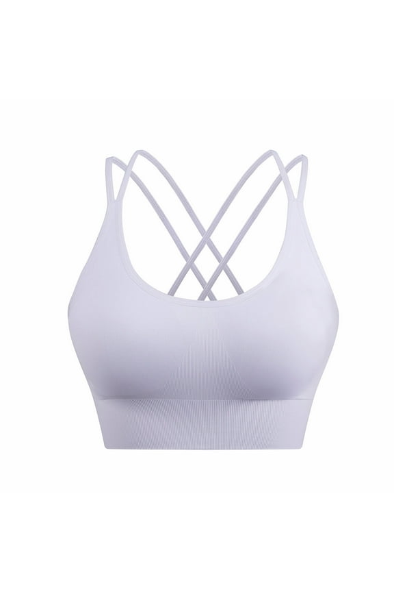 High Impact Sports Bras for Women Full Support Strappy Crisscross Back Padded Yoga Workout Athletic Bras Gym Exercise Crop Top with Removable Cups