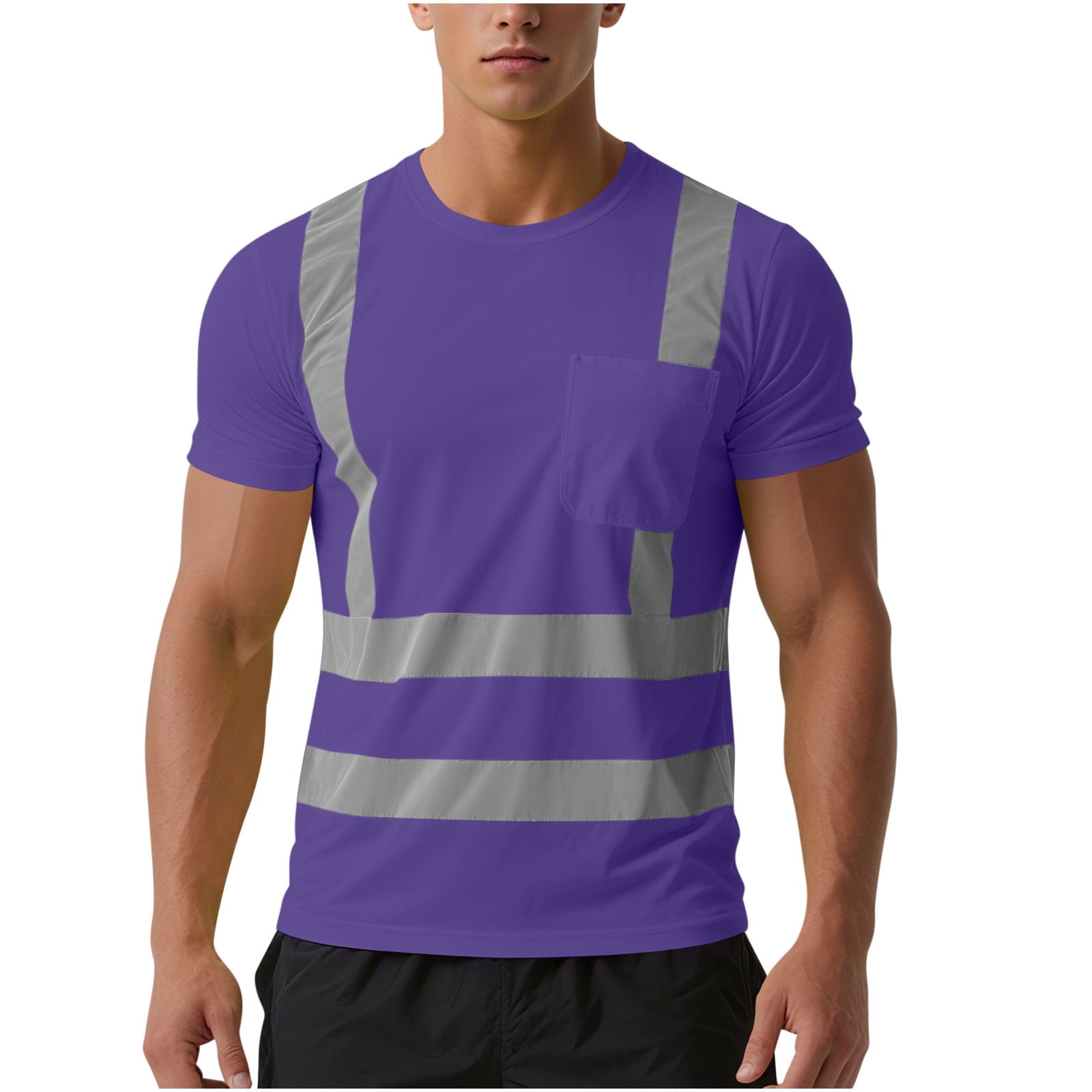 purcolt High Visibility Shirts for Men Class 3 Hi Vis Reflective Safety ...