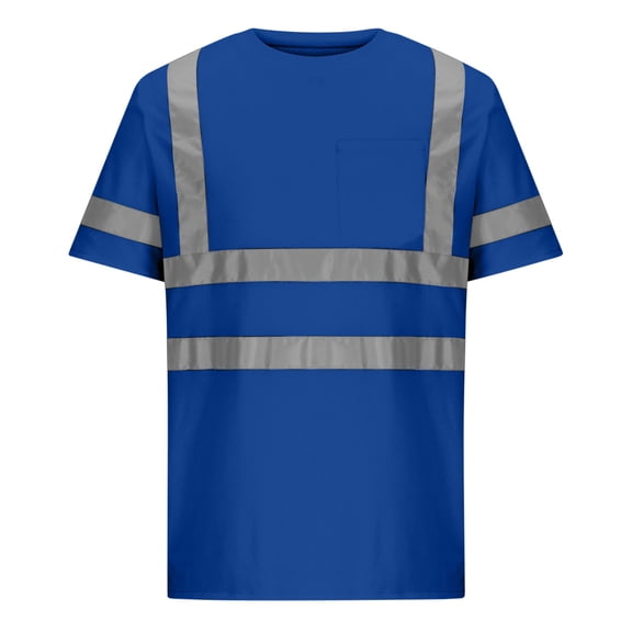 purcolt High Visibility Shirts for Men Hi Vis Reflective Safety Construction Shirts Short Sleeve Collared Work Shirts with Reflective Strips and Pocket