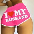 thumbnail image 1 of purcolt I Love My Husband Booty Shorts for Women High Waisted Yoga Biker Shorts Dance Hot Pants Butt Lifting Dolphin Shorts, 1 of 5