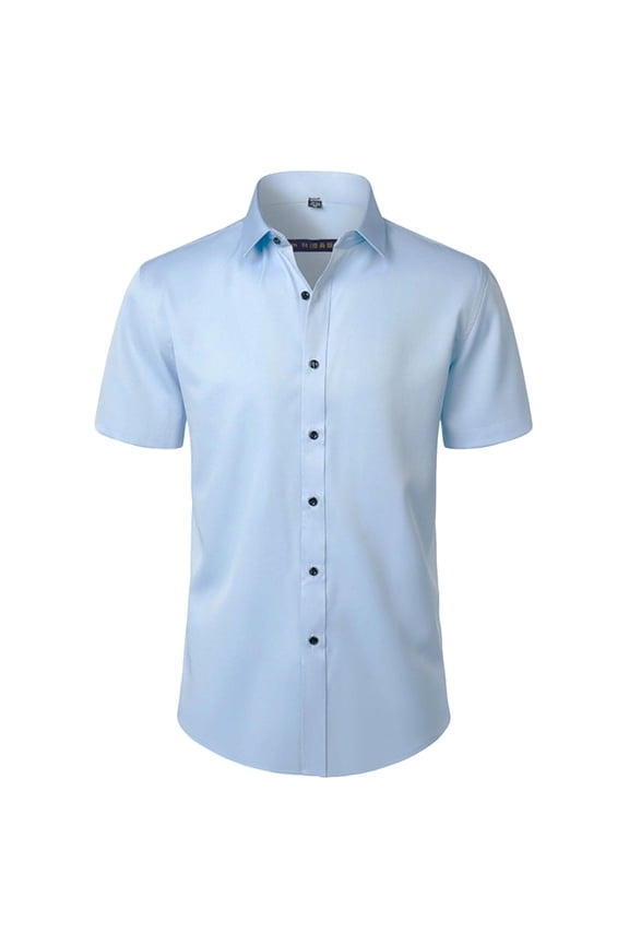 Men's Big and Tall Dressy Shirts Button Down Short Sleeve Collared Shirts Work Office Business Casual Shirts