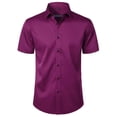 thumbnail image 1 of purcolt Men's Big and Tall Dressy Shirts Button Down Short Sleeve Collared Shirts Work Office Business Casual Shirts, 1 of 4