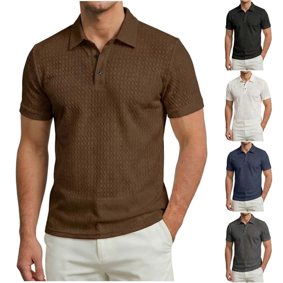 purcolt Men's Big and Tall Golf Shirts Short Sleeve Collared Knit Ribbed Textured T-Shirts Work Office Business Casua Shirts