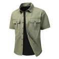 thumbnail image 1 of purcolt Men's Big and Tall Shirts Button Down Short Sleeve Collared Shirts Casual Hiking Fishing Travel Shirts, 1 of 1