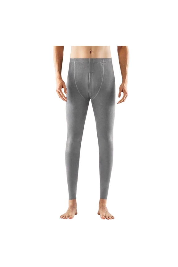Men's Big and Tall Underwear Pants High Waist Long Johns Fleece Winter Warm Bottom Pants Cold Weather Base Layer Leggings