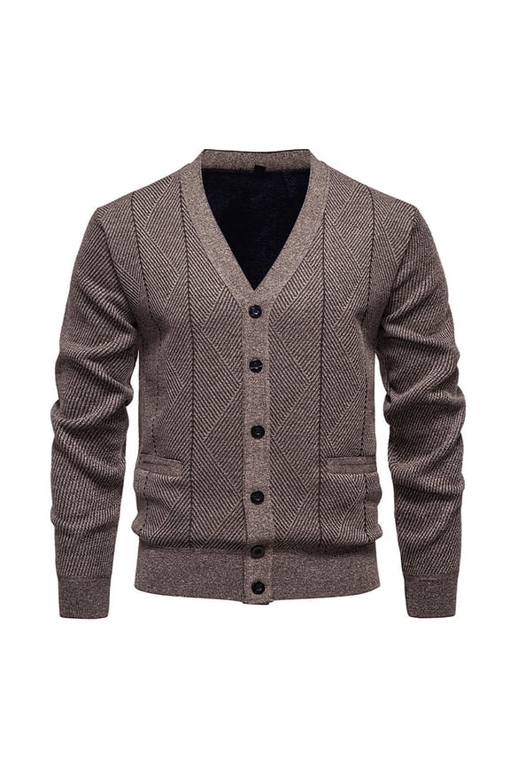 Men's Cable Knit Cardigan Sweaters V Neck Casual Button Down Sweaters Long Sleeve Fall Outwear with Pockets