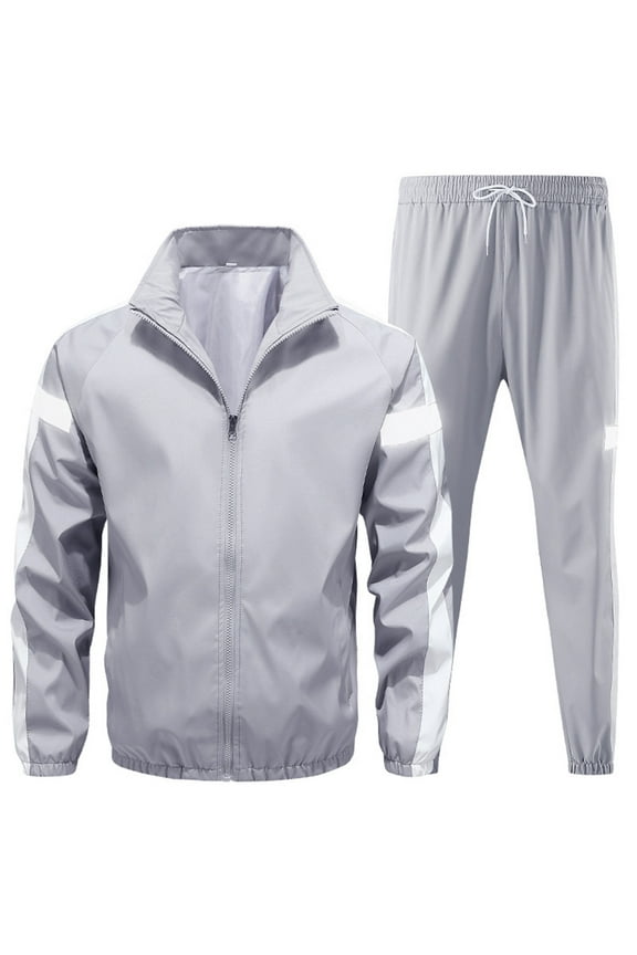Men's Casual Active Tracksuits Full Zip Sports Jogging Suits Sets Athletic Running 2 Piece Sweatsuits with Zip Pockets