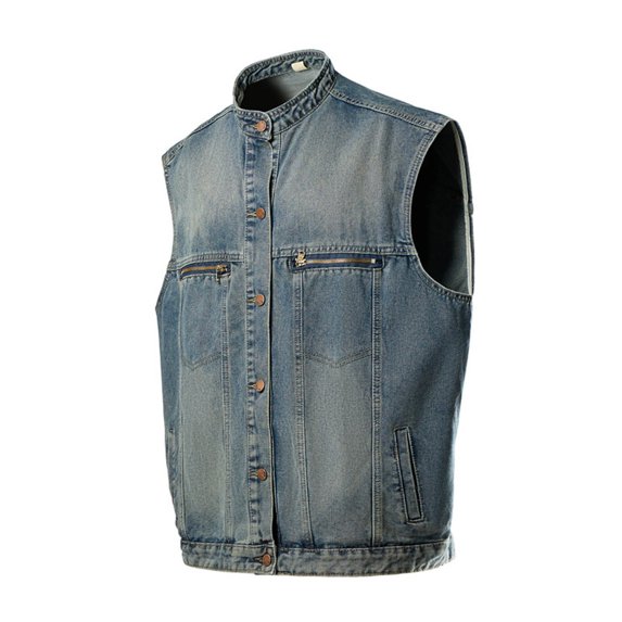 purcolt Men's Casual Denim Vest Button Down Jean Vest Outdoor Sleeveless Jackets