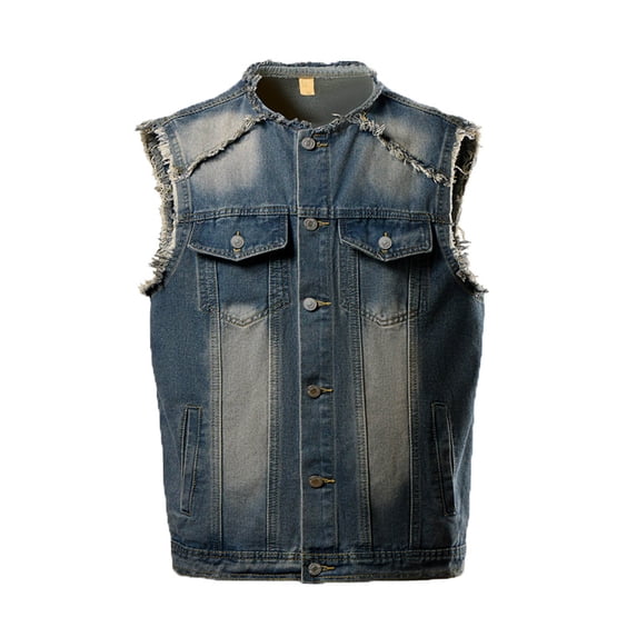purcolt Men's Casual Denim Vest Button Down Jean Vest Outdoor Sleeveless Jackets