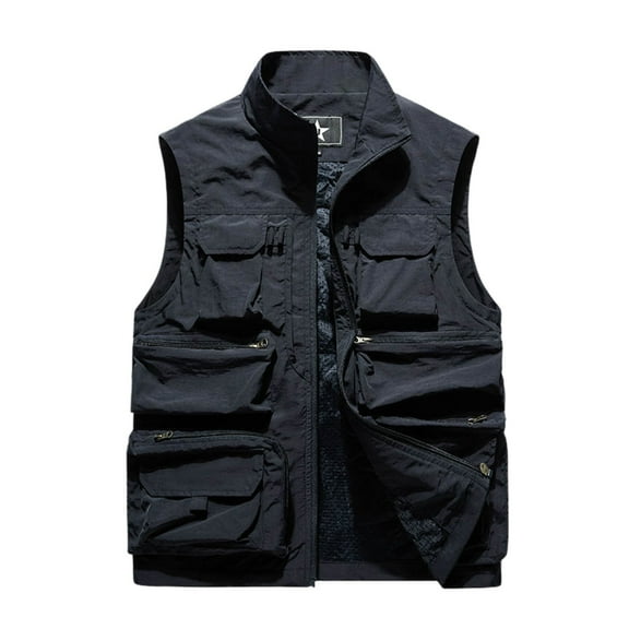 purcolt Men's Fishing Vest Lightweight Quick Dry Mesh Lining Cargo Vest with Multi Pockets for Outdoor Hiking Travel Work Photo