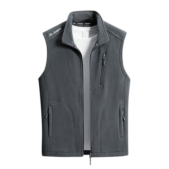 purcolt Men's Fleece Vest Jacket Lightweight Sleeveless Zip Up Vests Warm Winter Outerwear with Zipper Pockets for Travel