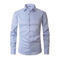 thumbnail image 1 of purcolt Men's Dress Shirts Slim Fit Long Sleeve Button Down Shirt Regular Fit Wrinkle-Free Work Office Business Shirts, 1 of 6