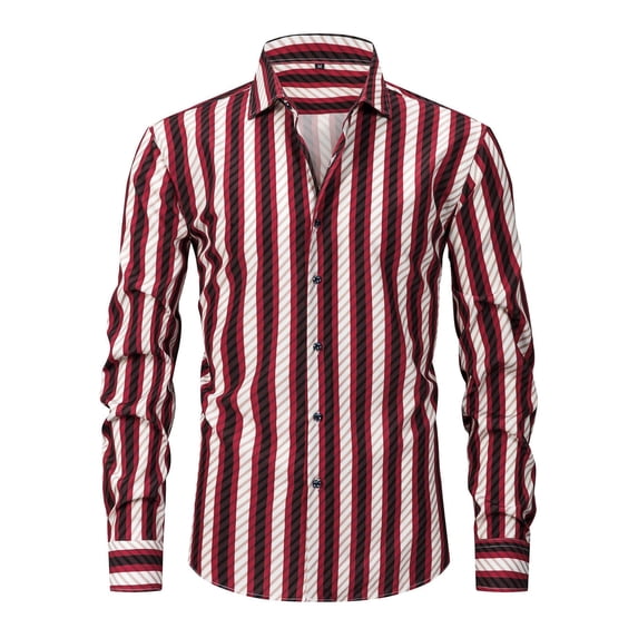 purcolt Men's Striped Button Down Shirts Long Sleeve Classic Fit Dressy Casual Business Work Office Beach Summer Wedding Shirt