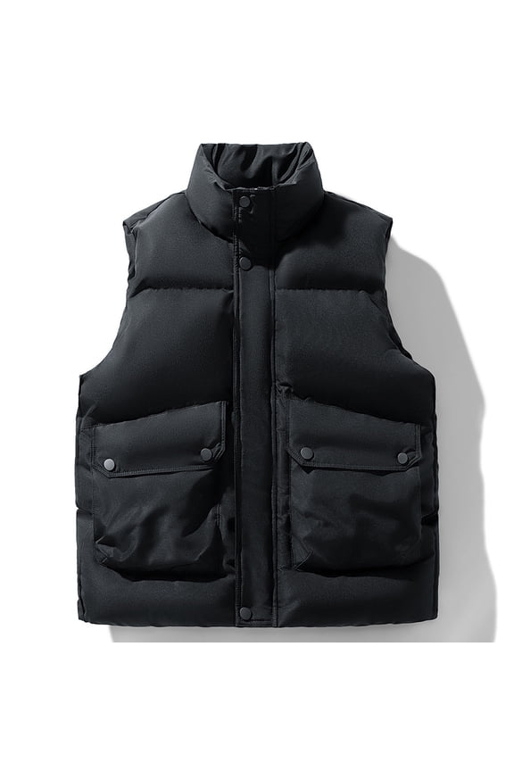 Men's Quilted Puffer Vest Winter Vests Outerwear Warm Water-Resistant Lightweight Sleeveless Jackets with Pockets