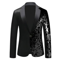 purcolt Men's Sparkly Sequins Tuxedo Jacket Slim Fit Shiny Blazer Sport Coats One Button Suit Jackets for Party Prom Wedding Banquet Dinner