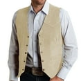 thumbnail image 1 of purcolt Men's Suede Leather Vest Vintage Cowboy Style Sleeveless Jacket Slim Fit Wedding Waistcoats, 1 of 7