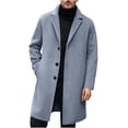 thumbnail image 1 of purcolt Men's Trench Coat Single Breasted Notched Lapel Long Peacoat Classic Casual Winter Warm Overcoat with Pockets, 1 of 8