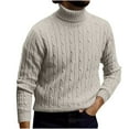 thumbnail image 1 of purcolt Men's Turtleneck Pullover Sweaters Cable Knit Long Sleeve Solid Fall Winter Warm Twisted Sweaters, 1 of 5