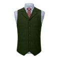 thumbnail image 1 of purcolt Men's Tweed Vintage Vest Western Herringbone Wool Slim Fit Waistcoat Retro V Neck Formal Suit Vest for Wedding Prom Groomsmen, 1 of 5