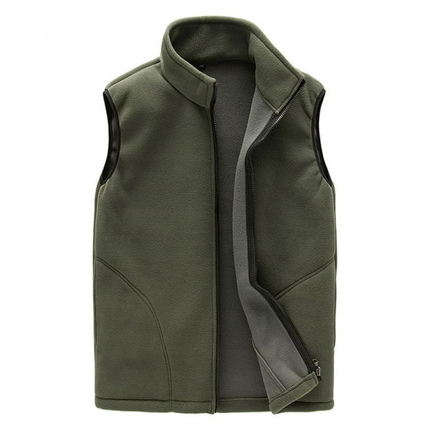 purcolt Men's Winter Fleece Lined Vest Plus Size Sleeveless Full Zipper ...