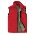 thumbnail image 1 of purcolt Men's Winter Fleece Lined Vest Plus Size Sleeveless Full Zipper Stand Collar Warm Vest Thick Lamb Wool Jacket Outdoor Solid Color Travel Vest with Pockets, 1 of 2