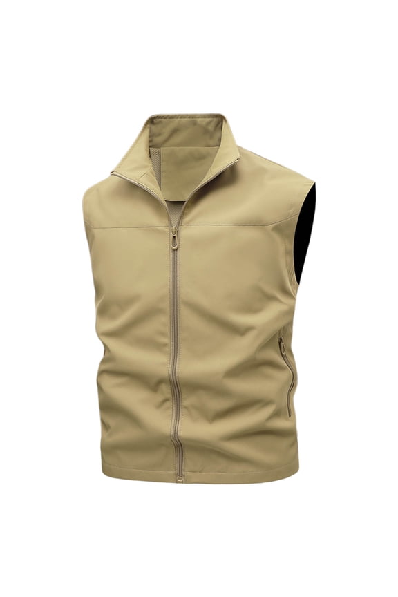 Mens Casual Lightweight Travel Vest Mesh Lined Zip Up Sleeveless Vest Outdoor Photographer Fishing Jackets Hiking with Pockets