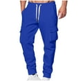 thumbnail image 1 of purcolt Mens Fleece Cargo Sweatpants Heavyweight Elastic High Waist Drawstring Pants Casual Baggy Jogger Pants with Pockets, 1 of 5