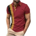 thumbnail image 1 of purcolt Mens Golf Shirts Color Block Short Sleeve Sport Performance Collared Shirts Moisture Wicking Casual Athletic Tennis T-Shirt, 1 of 6