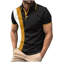 purcolt Mens Golf Shirts Color Block Short Sleeve Sport Performance Collared Shirts Moisture Wicking Casual Athletic Tennis T-Shirt