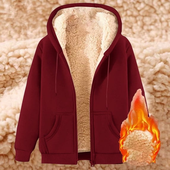 purcolt Mens Oversized Winter Thicken Coat Warm Hooded Sweatshirt Full Zip Cardigan Knit Sweater Casual Padded Solid Color Hoodie