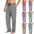 thumbnail image 1 of purcolt Mens Plaid Pajama Pants Drawstring Elastic Waist Lightweight Sleep Pants Lounge Pants Sleepwear PJ Bottoms with Pockets, 1 of 7