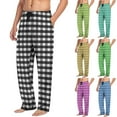 thumbnail image 1 of purcolt Mens Plaid Pajama Pants Drawstring Elastic Waist Lightweight Sleep Pants Lounge Pants Sleepwear PJ Bottoms with Pockets, 1 of 7