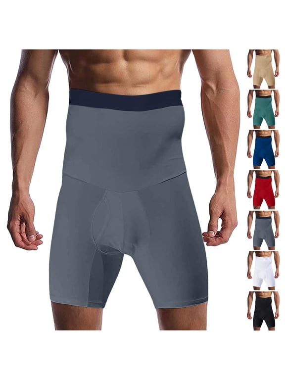 Mens Shapewear Tummy Control Underwear High Waist Compression Shorts Slimming Body Shaper Leg Boxer Briefs
